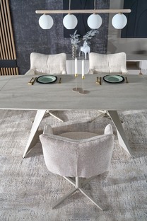 ARMANI extension table, trawertine / cashmere