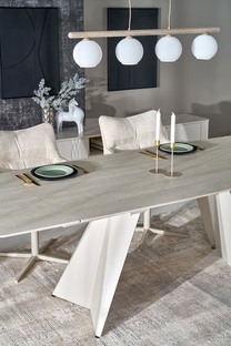 ARMANI extension table, trawertine / cashmere