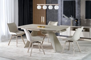 ARMANI extension table, trawertine / cashmere