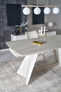 ARMANI extension table, trawertine / cashmere