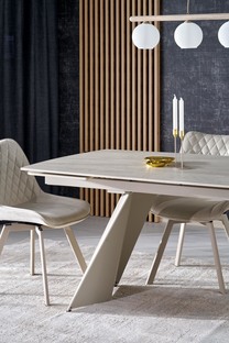 ARMANI extension table, trawertine / cashmere