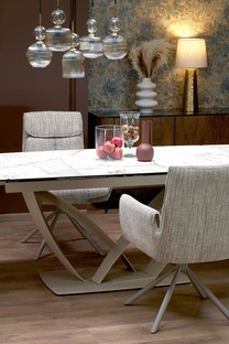 BENJAMIN extension table, beige / cashmere