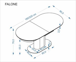 FALONE extension table, color: travertine / cashmere