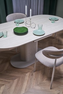 FALONE extension table, color: travertine / cashmere