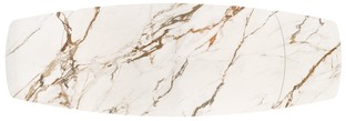 FLAVOR extension table, white marble / walnut