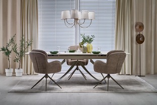 HILARIO stół rozkładany, blat - jasny trawertyn, nogi - kaszmir (3p=1szt)