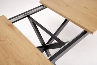 HOLTER extension table, top - gold oak, legs - black