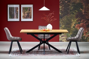 HOLTER extension table, top - gold oak, legs - black