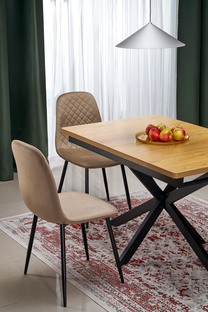 HOLTER extension table, top - gold oak, legs - black
