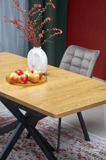HOLTER extension table, top - gold oak, legs - black