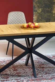HOLTER extension table, top - gold oak, legs - black