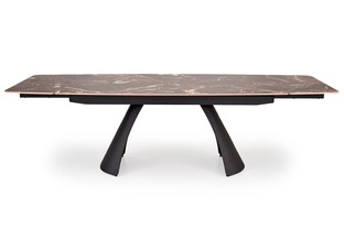 MARVIN extension table, top - maroon marble, legs - black
