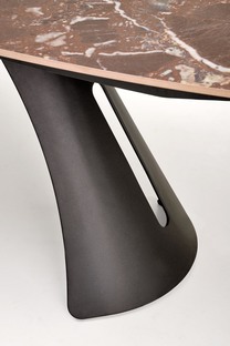 MARVIN extension table, top - maroon marble, legs - black