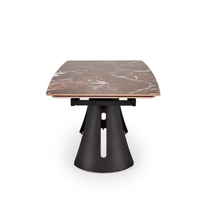 MARVIN extension table, top - maroon marble, legs - black