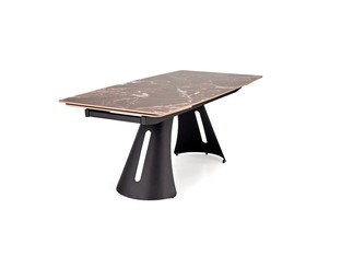 MARVIN extension table, top - maroon marble, legs - black