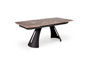MARVIN extension table, top - maroon marble, legs - black