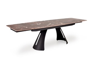 MARVIN extension table, top - maroon marble, legs - black