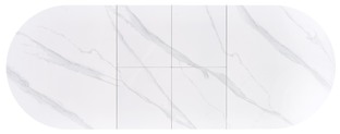SIRIUS extension table, white marble / natural