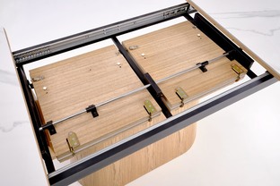SIRIUS extension table, white marble / natural