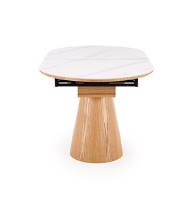 SIRIUS extension table, white marble / natural