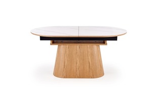SIRIUS extension table, white marble / natural