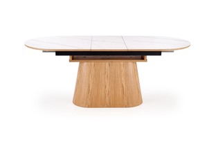 SIRIUS extension table, white marble / natural