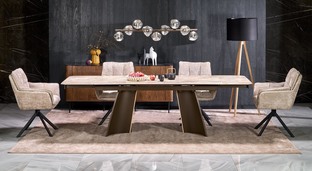 VESNA extension table, color: beige marble