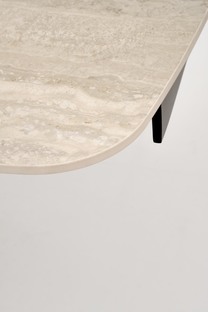 VITRUS extension table, light travertine / black