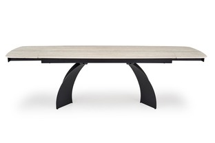 VITRUS extension table, light travertine / black