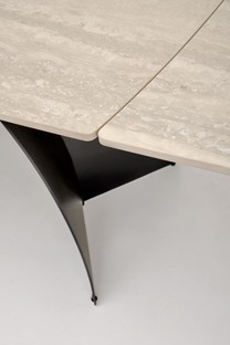 VITRUS extension table, light travertine / black