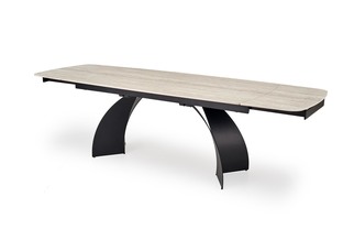 VITRUS extension table, light travertine / black