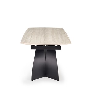 VITRUS extension table, light travertine / black