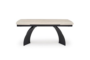 VITRUS extension table, light travertine / black