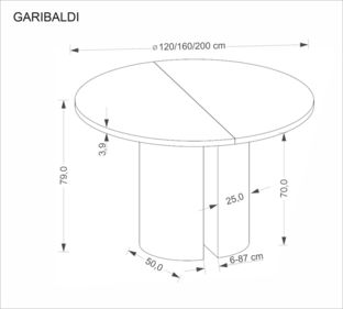 GARIBALDI extension table matt natural oak