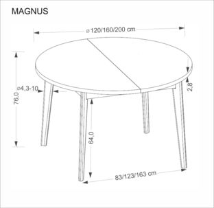 MAGNUS extension table matt natural oak