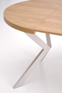 PERONI extension table, hikora oak / cashmere