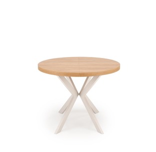 PERONI extension table, hikora oak / cashmere