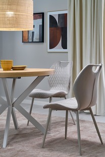 PERONI extension table, hikora oak / cashmere