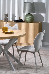 PERONI extension table, hikora oak / cashmere