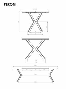 PERONI extension table, hikora oak / cashmere