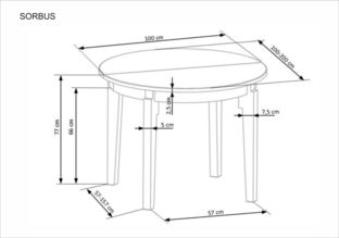 SORBUS table natural oak / cashmere