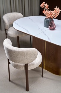 K605 chair, l.beige / walnut