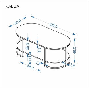 KALUA ława biały marmur / złoty (1p=1szt)