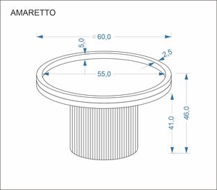 AMARETTO c.table, white marble