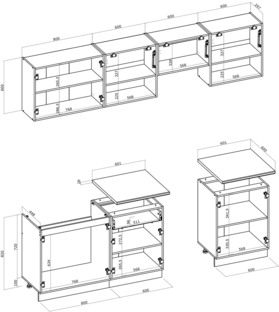 VIOLA 260 kitchen set, cremona oak / cashmere
