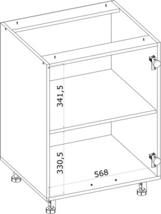 VENTO D-60/82 carcass, lower cabinet white