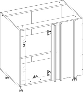 VENTO DN-100/82 carcass, corner lower cabinet black