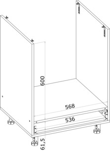 VENTO DP-60/82 carcass, lower cabinet for built-in oven white