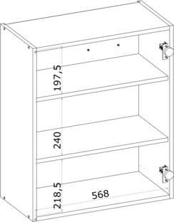 VENTO G-60/82 carcass, upper cabinet black