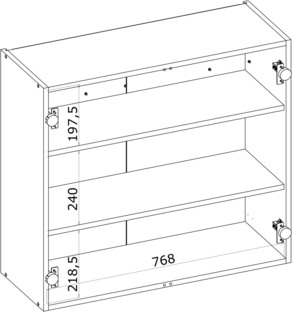 VENTO G-80/82 carcass, upper cabinet black